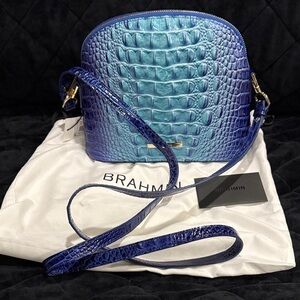 Brahmin Georgina Iridescent Blue Crossbody Bag